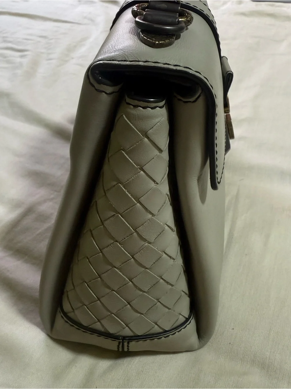 Bottega Veneta Small Piazza Shoulder Dark Cement